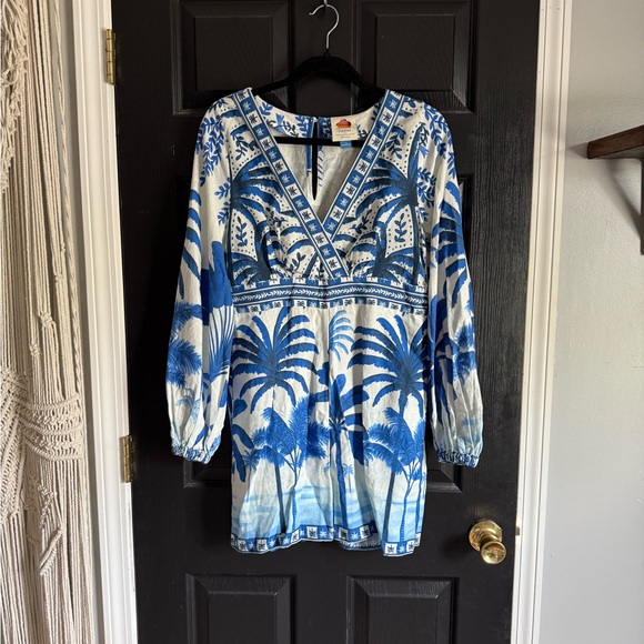 Farm Rio Long-Sleeve Printed Romper - Picture 3 of 5